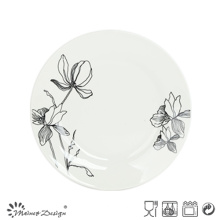 Porcelana Blanca con Decal Flor Placa de Postre